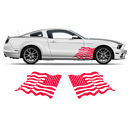 US Flag decals set, for Ford Mustang or any car body