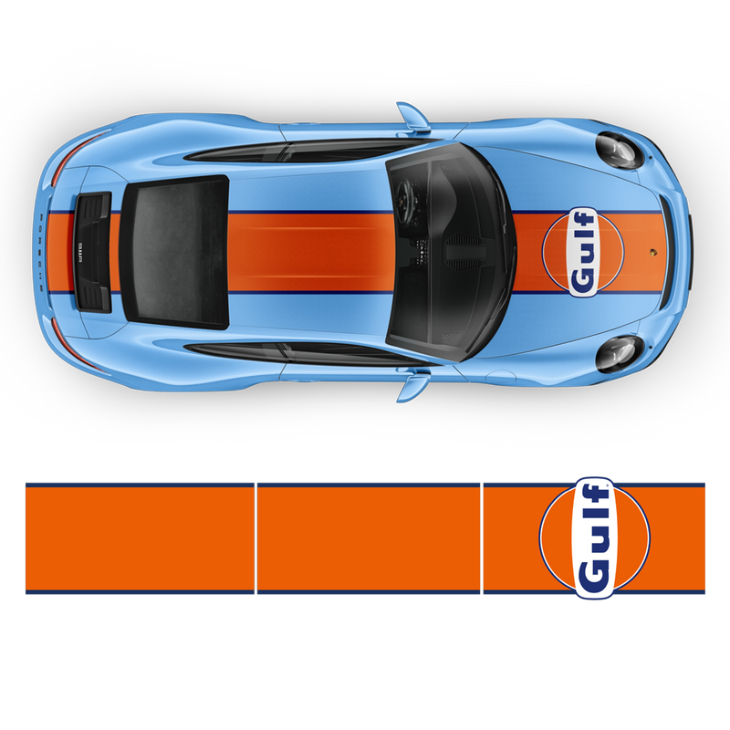GULF Le Mans Racing Stripes set, Carrera 1999 - 2020 Midnight Blue / Orange