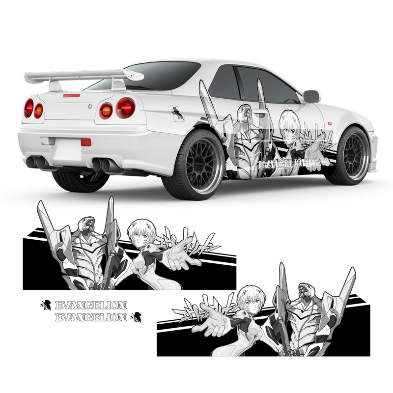 Neon Genesis Evangelion Itasha Asuka, Anime Style Decals for any Car Body