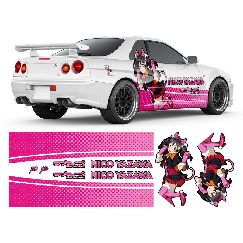 Anime Vehicle Livery Japanese Theme Side Car Wrap Cast Vinyl Both Sides My  Hero  eBay