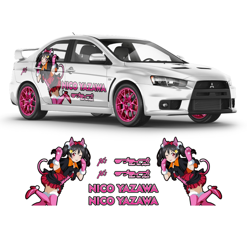Itasha Nico Yazawa Anime Style Sides Graphics, for any Car Body