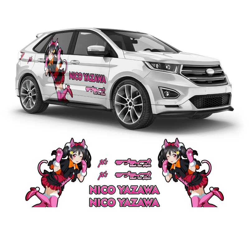 Itasha Nico Yazawa (Love Live!) Anime Style Side Graphics, for any Car Body Decals - autodesign.shop