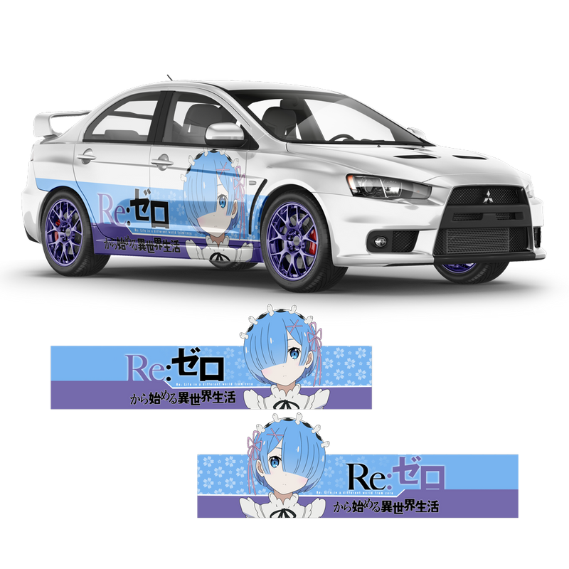 Japan Itasha Vinyl Car Sticker Anime Cartoon Re Zero Emilia Door Side Decals  Ralliart Rally Hood Stickers On Car Accessories - Car Stickers - AliExpress