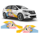 Itasha Super Sonico Anime Style Side Graphics, for any Car Body Decals - autodesign.shop