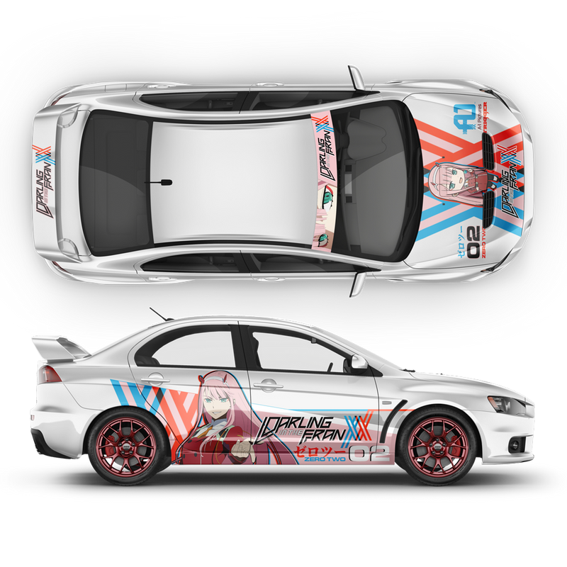 Zero Two (Darling in the FranXX) ITASHA, Anime Style Graphic Decals Set for any Car Body