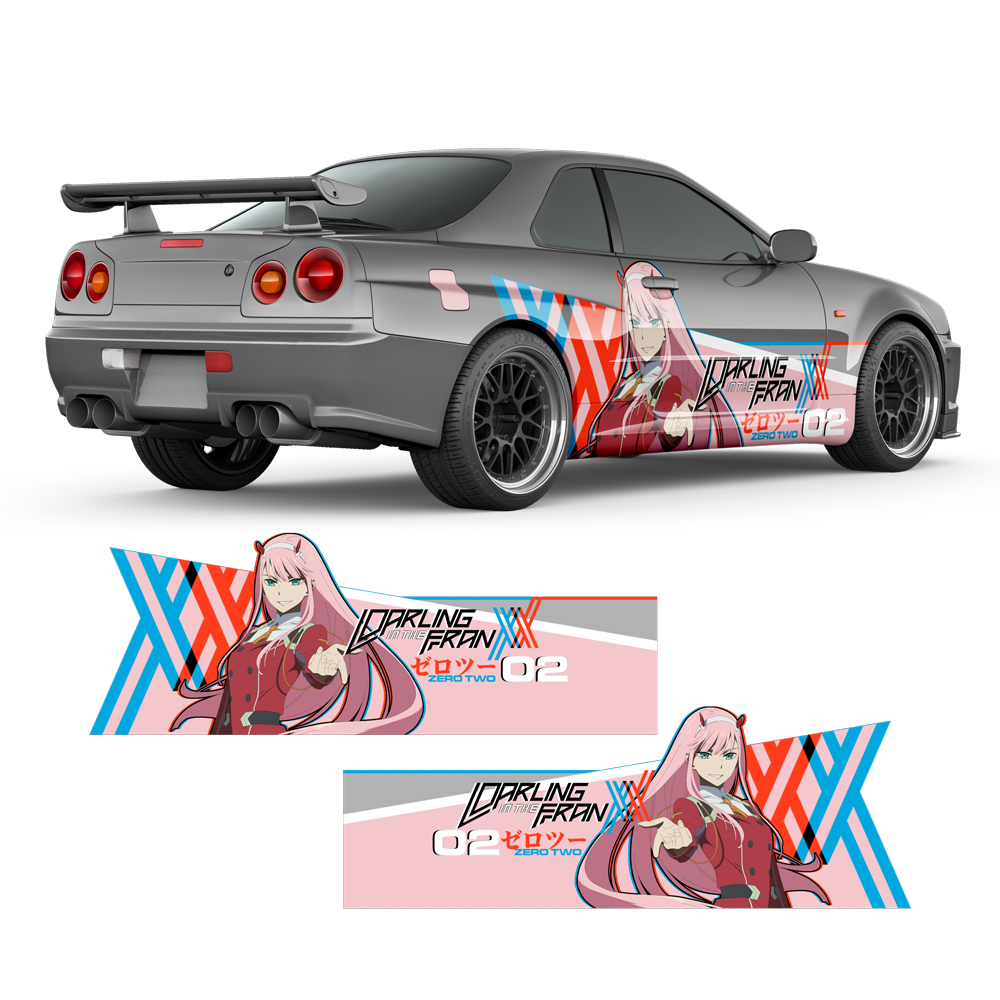 Itasha Zero Two (Darling in the FranXX) Anime Style Graphic Decals, for any  Car Body | autodesign.shop