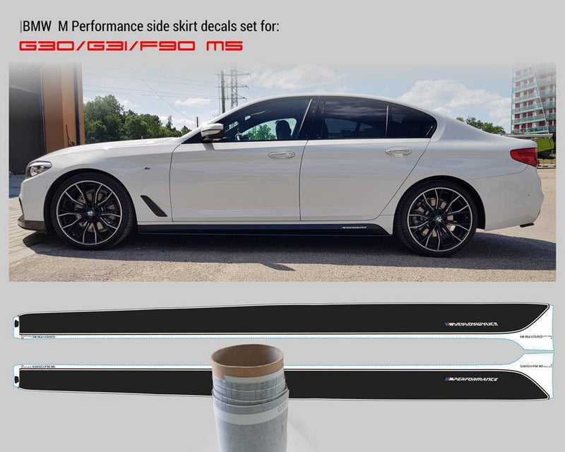 2 Adesivi Vinilici Decalcomania Per BMW M Performance – Grafica Per Minigonne Laterali M Sport - Foto 3