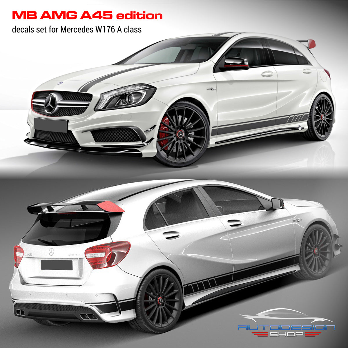 MB side stripes W176 A Class AMG A45 Edition 1 Style Graphics
