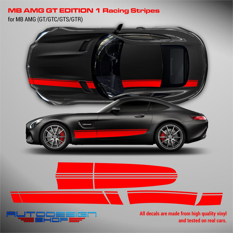 MB AMG GT Edition 1 Racing Stripes Decals - autodesign.shop