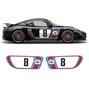 RETRO STYLE MARTINI RACING STRIPES SET, for CAYMAN / BOXSTER 2005 - 2021
