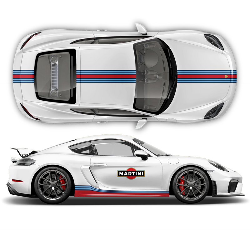 Martini Racing stripes set, for Cayman / Boxster Decals - autodesign.shop