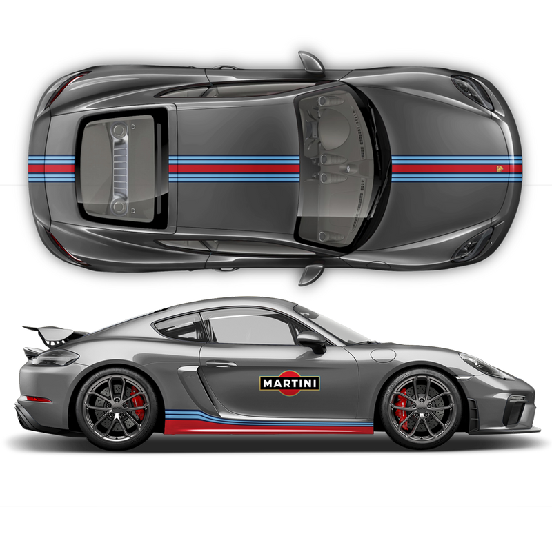 Martini Racing stripes set, for Cayman / Boxster Decals - autodesign.shop