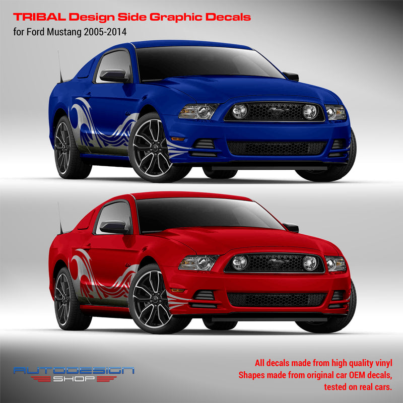 Ford Mustang 2005 - 2014 Tribal Design side decals set Decals - autodesign.shop