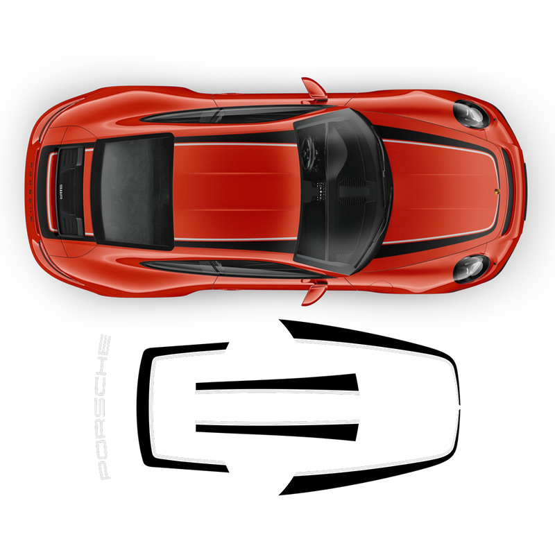 Contoured Stripes Over The Top, for Carrera, Cayman / Boxster 2005 - 2020