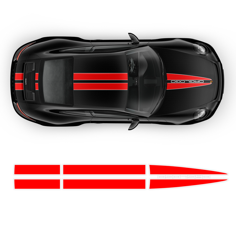 Dual Racing TOP Stripes two colors, for Carrera / Cayman / Boxster ...