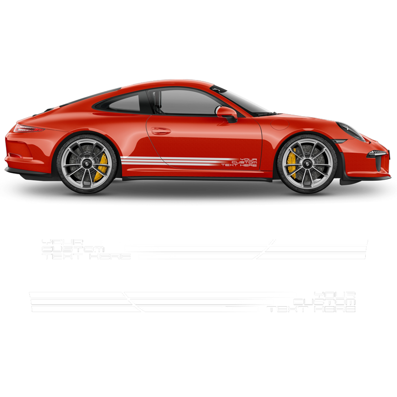 Faded Porsche Intelligent Performance Side stripes, for Carrera Decals - autodesign.shop