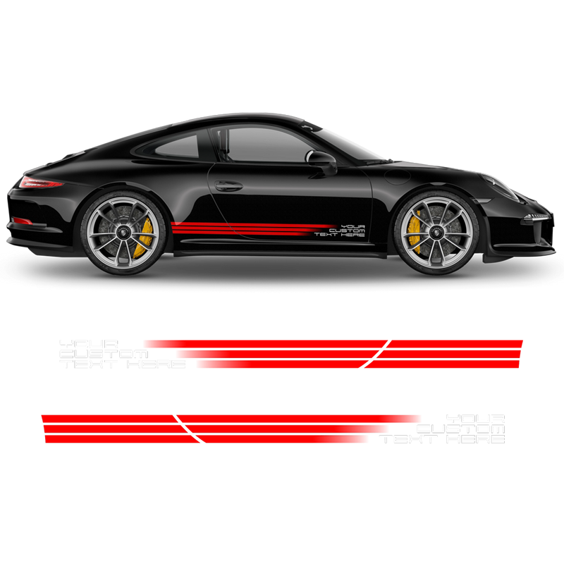 Faded Porsche Intelligent Performance Side stripes, for Carrera Decals - autodesign.shop