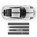 Martini THIN Racing stripes LOGO, Carrera / Cayman / Boxster grayscale