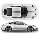 Scratched THIN Martini Racing stripes kit, Carrera / Cayman / Boxster Decals - autodesign.shop