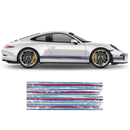 Scratched THIN Martini Racing stripes kit, Carrera / Cayman / Boxster Decals - autodesign.shop