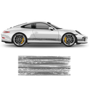 Scratched THIN Martini Racing stripes kit, Carrera / Cayman / Boxster Decals - autodesign.shop