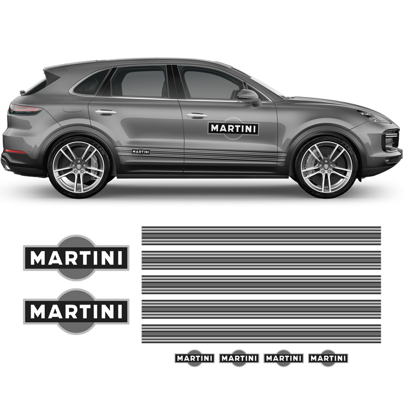 Thin Martini Racing Stripes Set, for Porsche Cayenne
