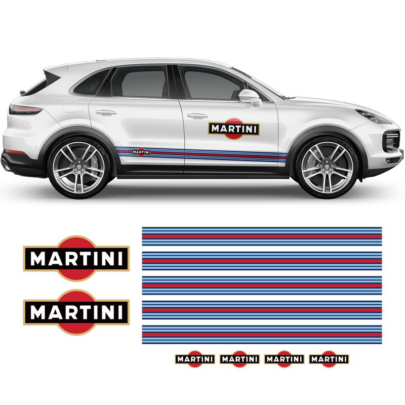 Thin Martini Racing Stripes Set, for Porsche Cayenne