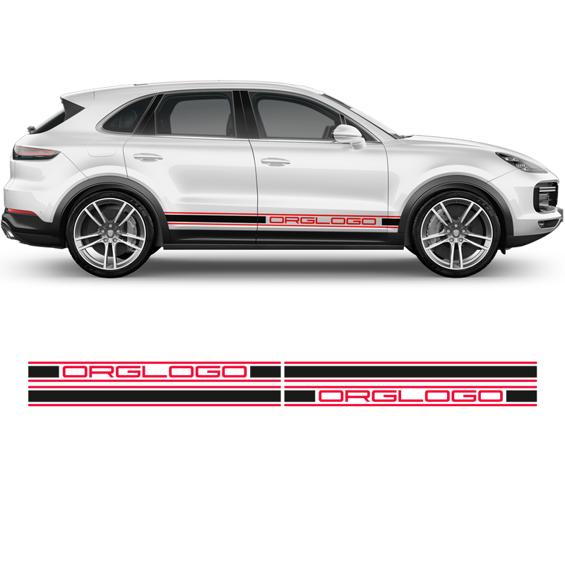 Racing Decals Set in Two Colors, for Porsche Cayenne / Macan