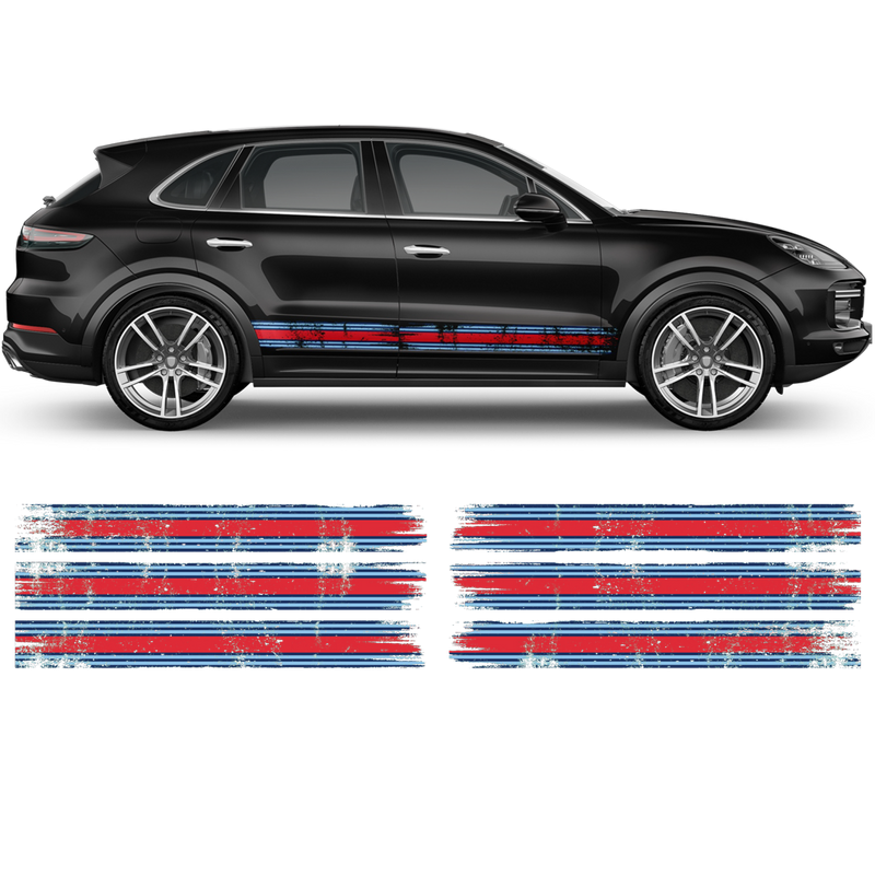 Martini Scratched Racing Stripes, Cayenne / Macan