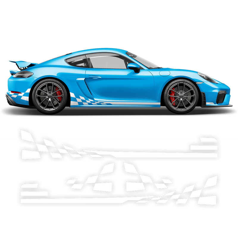 Checkered Side Graphic Design, Cayman / Boxster