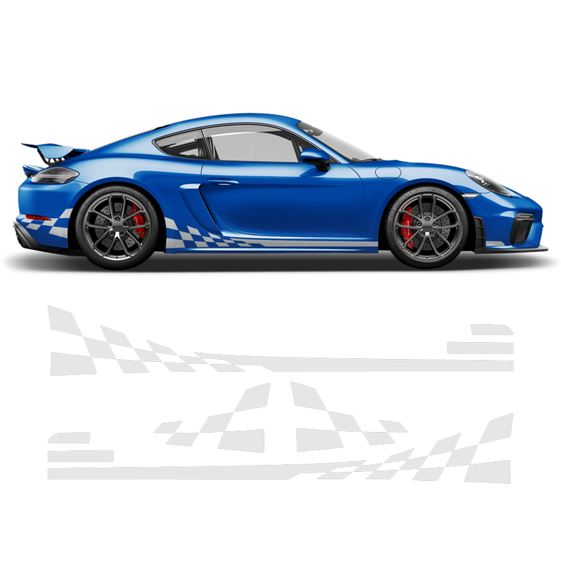 Checkered Side Graphic Design, Cayman / Boxster