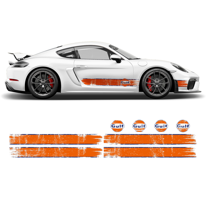 GULF Le Mans Scratched Racing Stripes set, Cayman / Boxster