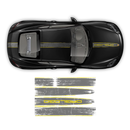 Scratched Two Colors Racing Stripes set, Cayman / Boxster 2005 - 2020 black / red