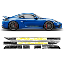 Scratched Two Colors Racing Stripes set, Cayman / Boxster 2005 - 2020 black / red