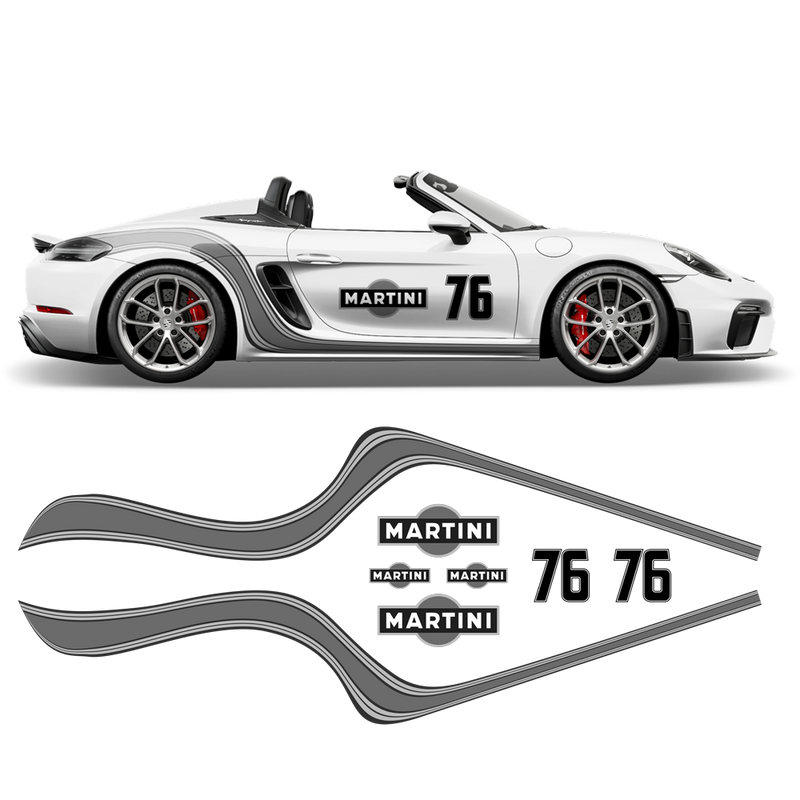 Curved Martini Side Stripes Graphic, for Cayman / Spyder