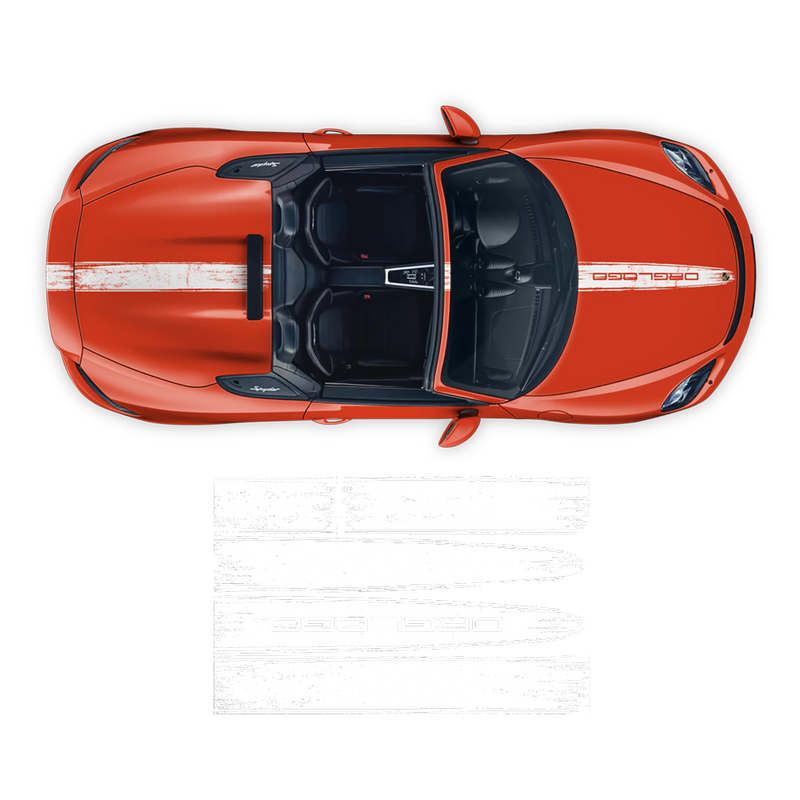 Scratched Racing Stripes set, for Spyder 2005 - 2020 black