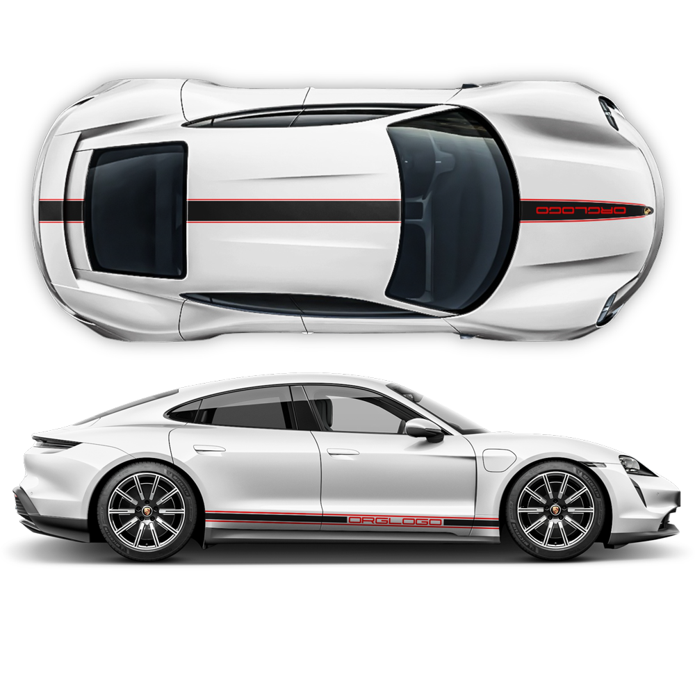 Racing stripes set in two colors, for Porsche Taycan– autodesign.shop