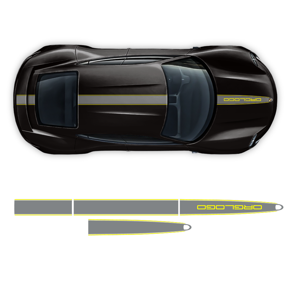 Racing stripes set in two colors, for Porsche Taycan– autodesign.shop
