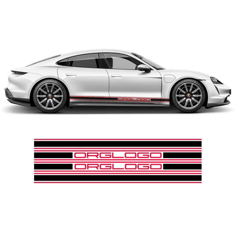 Racing stripes set in two colors, for Porsche Taycan– autodesign.shop