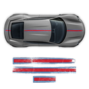 Scratched Thin Martini Racing Stripes Set, for Porsche Taycan