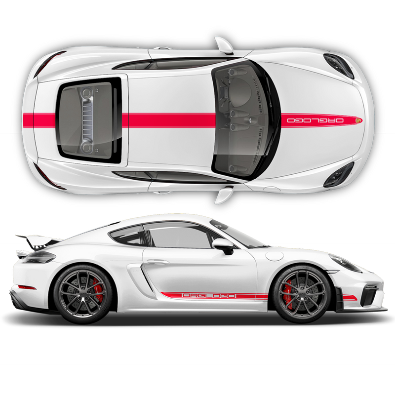 Contoured Racing Decals set in one color, Cayman / Boxster 2005 - 2024