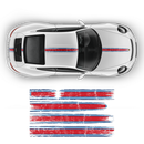 Scratched THIN Martini Racing stripes kit, Carrera / Cayman / Boxster Martini Regular