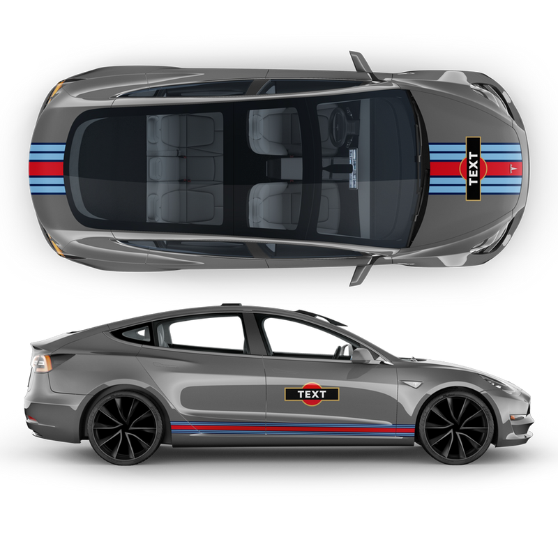 19' Martini Racing stripes, for Tesla Model3