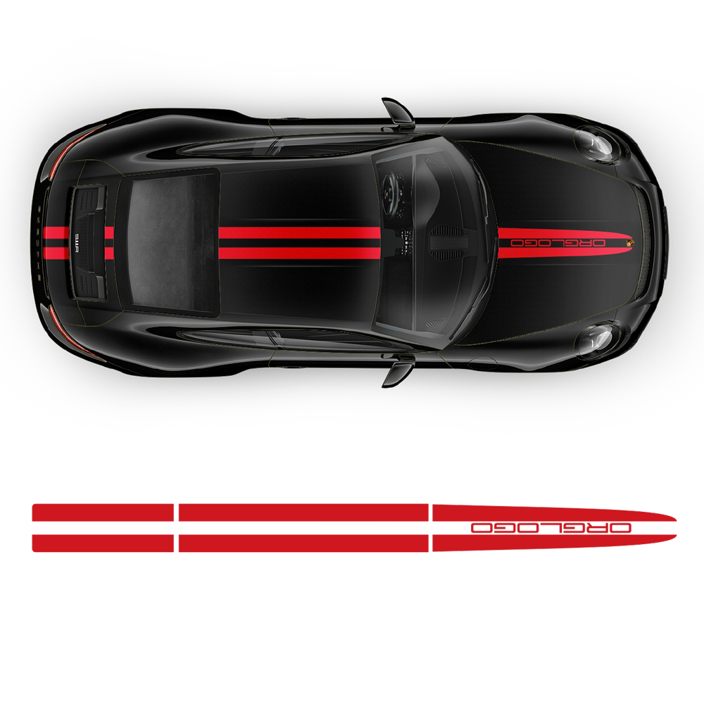 DUAL Thin Racing Stripes Over the Top, Carrera / Cayman / Boxster 2005 ...