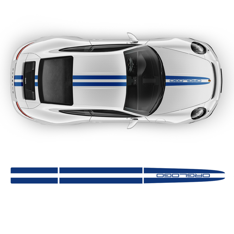 DUAL Thin Racing Stripes Over the Top, Carrera / Cayman / Boxster 2005 - 2024