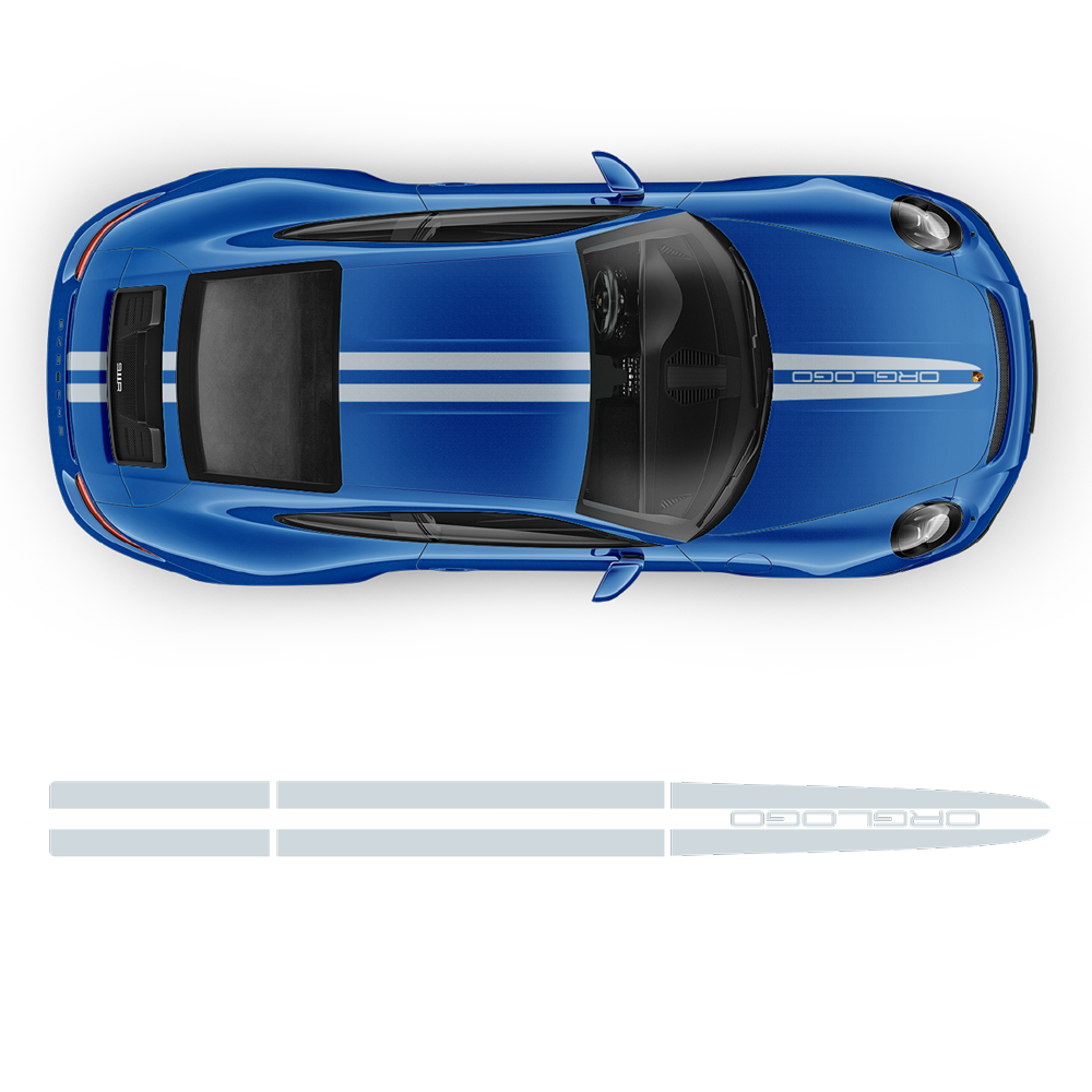 DUAL Thin Racing Stripes Over the Top, Carrera / Cayman / Boxster 2005 ...