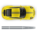 DUAL Thin Racing Stripes Over the Top, Carrera / Cayman / Boxster 2005 - 2024