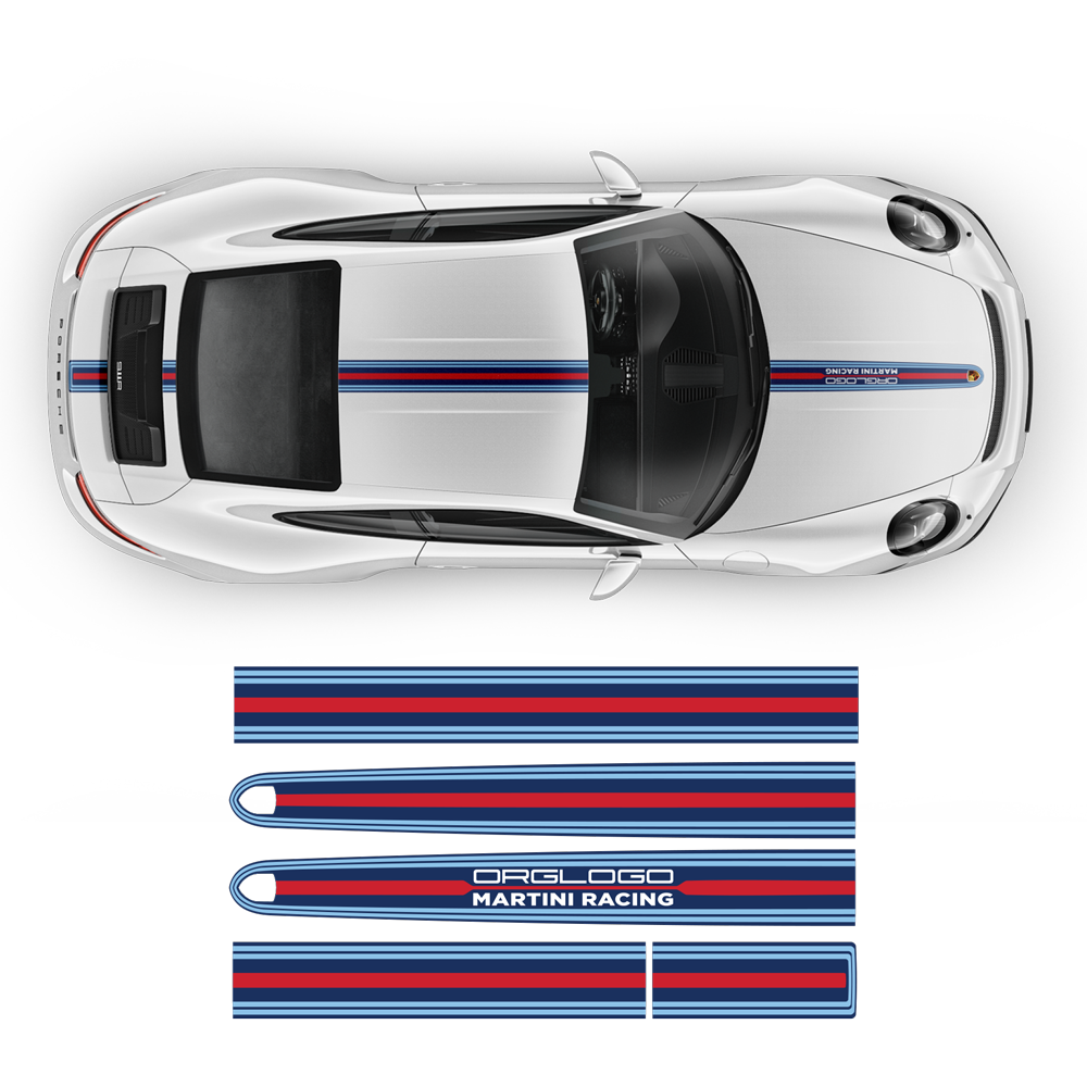 Martini THIN Racing stripes LOGO, Carrera / Cayman / Boxster ...