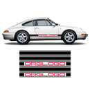 Bold Side Stripes in two colors, Carrera 1979 - 1996 black matt red gloss