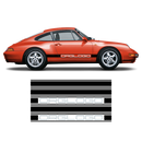 Bold Side Stripes in two colors, Carrera 1979 - 1996 black matt red gloss